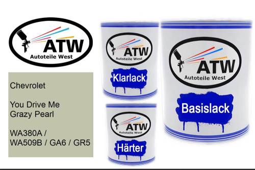 Chevrolet, You Drive Me Grazy Pearl, WA380A / WA509B / GA6 / GR5: 1L Lackdose + 1L Klarlack + 500ml Härter - Set, von ATW Autoteile West.